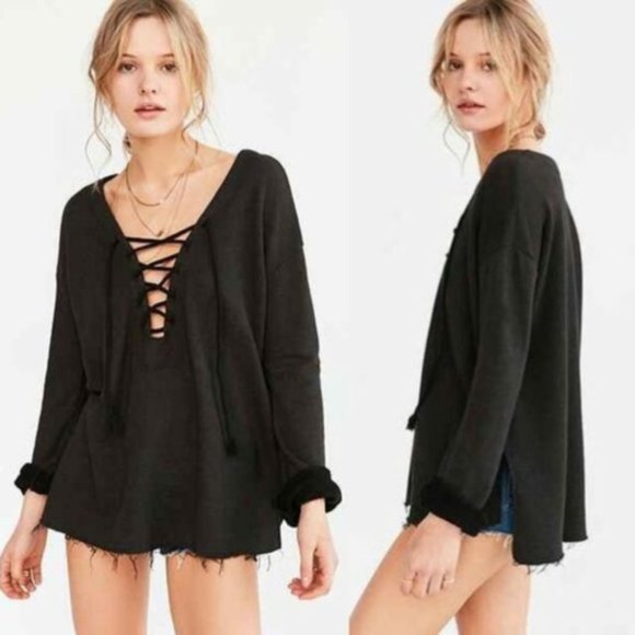 Urban Outfitters Tops - Truly Madly Deeply Black Lakeside Pullover Top XS